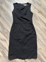 Banana Republic Black Sheath Dress Size 4 Sleeveless Wool Asymmetrical N... - £14.15 GBP