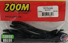 Zoom Super Salt Plus Trickworm Black 8CT 906-038 New - £5.62 GBP