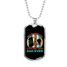 Beer Loving Dad Necklace Stainless Steel or 18k Gold Dog Tag 24&quot; Chain - £38.04 GBP+