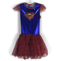 Super Girl Dress Size Large Red Blue Tulle Skirt Short Sleeve Halloween ... - £15.27 GBP