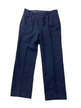 Handmade Womens 30&quot; Waist Navy Blue Vtg 60s/70s Acadamia Classic Wool Pants - £38.15 GBP