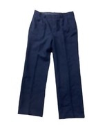 Handmade Womens 30&quot; Waist Navy Blue Vtg 60s/70s Acadamia Classic Wool Pants - £37.74 GBP