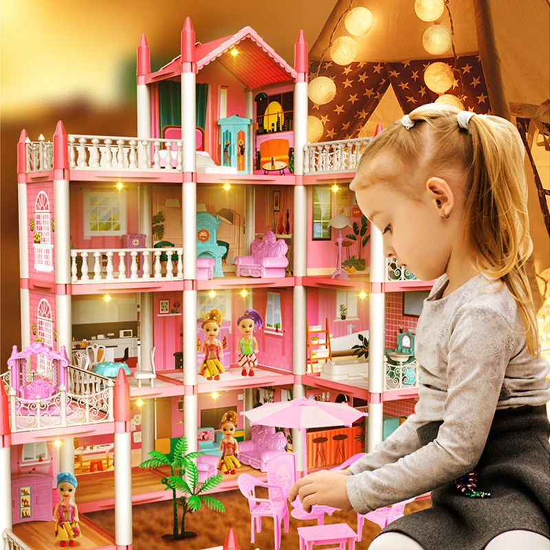 Children Montessori House 3d Assembled Doll Castle Diy Manual Doll House Villa - £21.31 GBP+