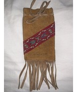 Souvenir San Antonio Texas  Leather Bag Pouch Native Sioux Style - $282.54 MXN