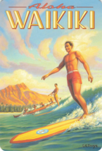 Waikiki Aloha by Kerne Erickson Beach Surfing Vacation Modern Postcard O6 - £4.66 GBP