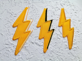 Preppy yellow Lightning Bolt patch. Embroidered patch - $5.90+