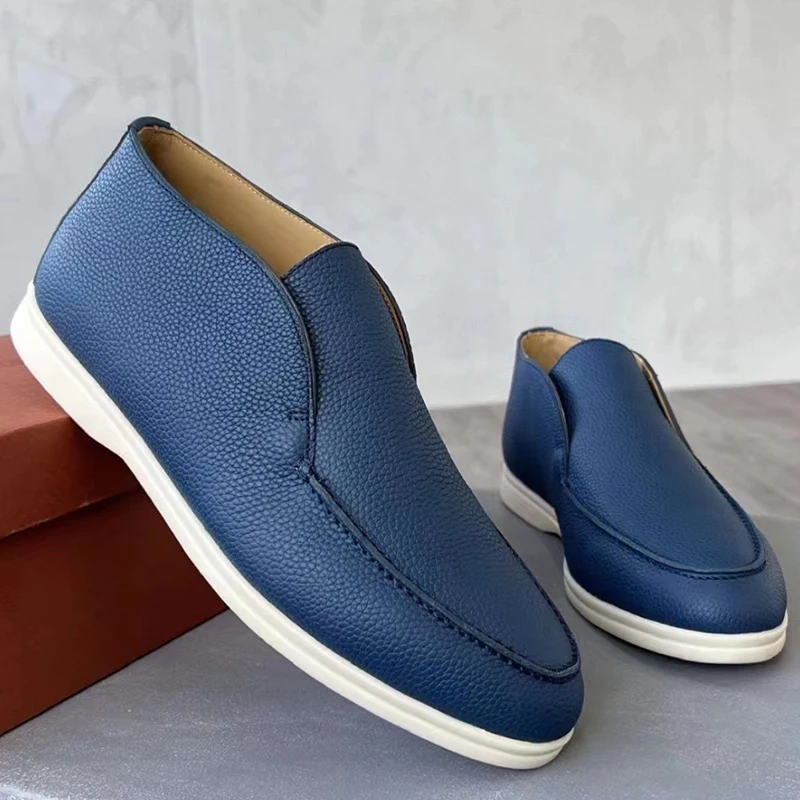 High quality cow suede loafers deep mouth slip-on slip-on shoes flat round toe s - £166.92 GBP