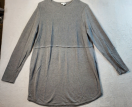 J. Jill T Shirt Top Women Medium Gray Knit Viscose Long Casual Sleeve Round Neck - £11.51 GBP