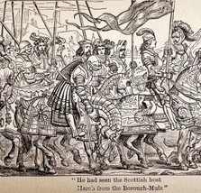 Scottish Host March From Borough Muir Woodcut Printing 1882 Victorian DWEE18 - £19.60 GBP