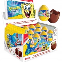 Zaini Spongebob Milk Chocolate Eggs With Collectible Surprise Full Box 24 Pcs - £50.77 GBP