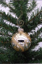 Swirls &amp; Snowflakes 2-5/8&quot; Glass Ball Christmas Ornament - £7.95 GBP