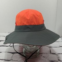 Sun Shade Bucket Hat Orange Gray Womens Ponytail Hole in Back  - £9.38 GBP