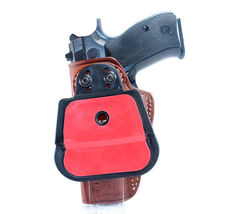 Fits CZ 75 Com P01/P06 3.8”BBL Custom Leather Paddle Holster Open Top #1011# RH image 3