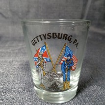 Gettysburg Pennsylvania Shot Glass Union Rebel Soldiers Flags Cannon VIN... - £7.86 GBP