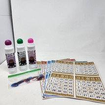 Bingo Game Bundle - 20 Cards, Chips, and 3 Bingo Markers Pink Green Purple - $14.80