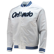 NBA Orlando Magic White Satin Bomber Letterman Varsity Baseball Jacket - £108.09 GBP