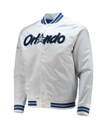 NBA Orlando Magic White Satin Bomber Letterman Varsity Baseball Jacket - £107.57 GBP
