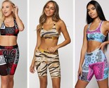Women&#39;s Biker Shorts, Golden Tiger,  Cheetah, Pop Patcwork - £19.59 GBP