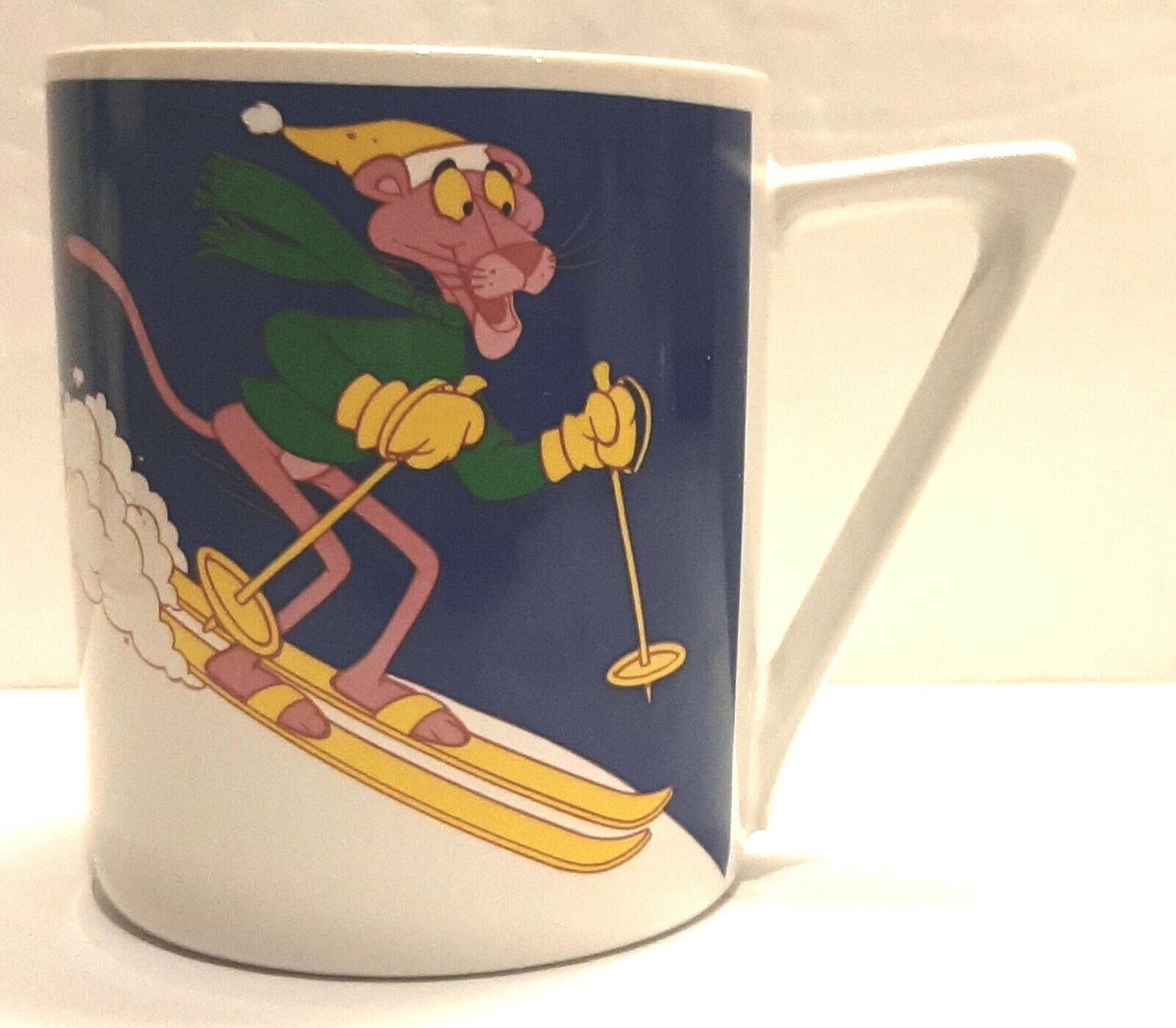 1989 PINK PANTHER Ski In The Pink Coffee Hot Chocolate Mug by Dakin 4" Tall  - $29.95