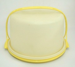 Vintage Tupperware Cake Pie Carrier Taker 684 Complete with Strap Yellow - £11.05 GBP