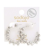 New Sodajo Beaded Open Hoop Gold Dipped Earrings - $17.00