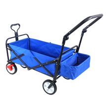 Folding Wagon Collapsible Utility Wagon, Heavy Duty Folding - Blue - £81.03 GBP