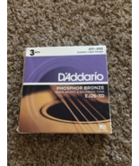 2 Pack - D&#39;Addario EJ26-3D Phosphor Bronze Acoustic Guitar Strings - £7.88 GBP