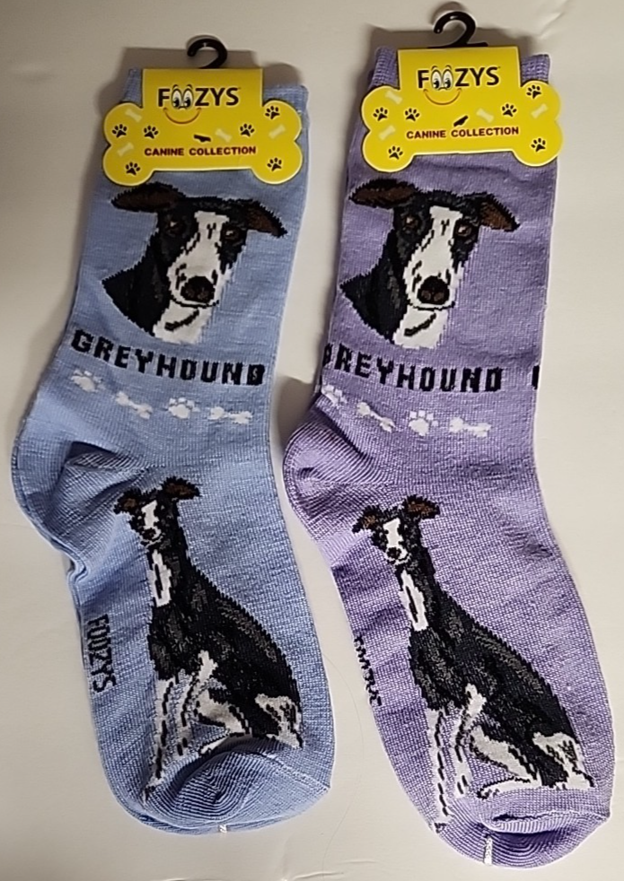 FOOZYS CANINE GREYHOUND DOG PUPPY SOCKS DRESS CASUAL UNISEX SOX PET 2 PA... - $9.45