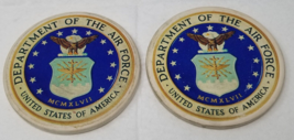 Department of the Air Force Coasters USA Eagle Lightning Seal Set of 2 - £12.11 GBP