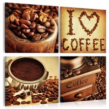 Tiptophomedecor Stretched Canvas Still Life Art - Coffee Pleasant Moments - Stre - £55.87 GBP+