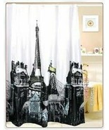 Paris Metro Scenery Shower Curtain Vinyl w/Hooks Mint in Package - $10.54 CAD
