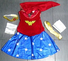 Wonder Woman Superhero Child Size M Girls Costume Retro Outfit with Accessories - £23.78 GBP