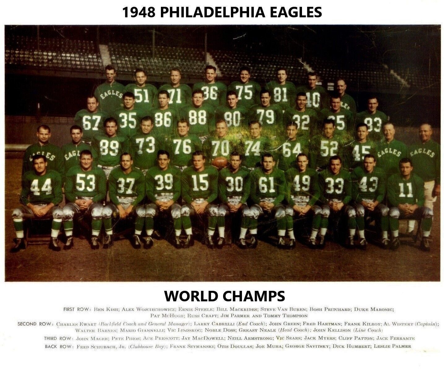 Primary image for 1948 PHILADELPHIA EAGLES 8X10 TEAM PHOTO FOOTBALL PICTURE NFL