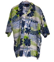 LA Beat Short Sleeve Hawaiian Shirt Green Blue White Men’s Unisex XL - £21.91 GBP