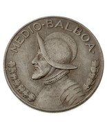1933 Panama 1/2 Balboa Silver coin in XF Condition KM 12.1 - $1,030.65 MXN