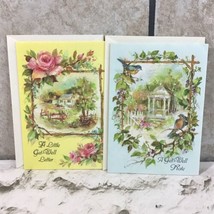 Vintage Coronation Collection Get Well Greeting Cards Lot Of 2 Art Illus... - £11.64 GBP