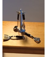1/12 scale Miniature 5pc Utensil set with stand (White) - $6.46 CAD