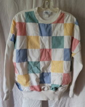 Vintage Marcia Originals Size L Block Style Quilt Style Sweatshirt Multi... - $21.99