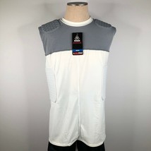 McDavid Mens 2XL Gray White Hexpad Sleeveless 5 Pad Compression Shirt NWT - £19.67 GBP