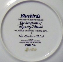 Danbury Mint Bluebirds Collector Plate 1990 Songbirds of RT Peterson Numbered - £10.01 GBP