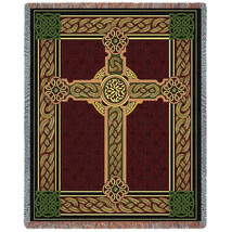 72x54 CELTIC CROSS Irish Ireland Decor Tapestry Afghan Throw Blanket  - $63.36