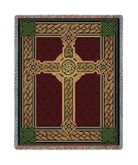 72x54 CELTIC CROSS Irish Ireland Decor Tapestry Afghan Throw Blanket  - £50.76 GBP