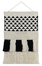 Black White Modern Wall Hanging Blended Wool Modern Bohemian Tapestry 16... - £35.15 GBP