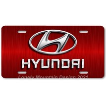 Hyundai Logo Inspired Art on Red FLAT Aluminum Novelty Auto License Tag Plate - £14.14 GBP