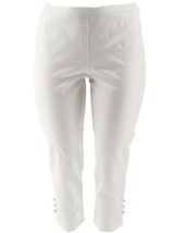 Bob Mackie White Ankle Length Pants w/Buttons at bottom Size PXXS NIP - £36.26 GBP