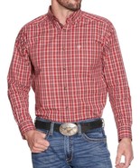 Ariat PRO Series Plaid Vented Button Down Shirt Long Sleeves Cotton Blen... - $54.52 CAD