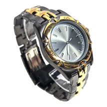 Two Tone Gray Face Silver Dial Men&#39;s Quartz Movement Stainless Steel Wri... - $19.79