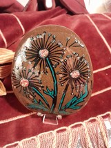 Dandelion Hand Painted Large ROCK Garden Baskets Gifts Paperweight Offic... - $190.17 MXN