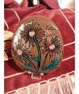 Dandelion Hand Painted Large ROCK Garden Baskets Gifts Paperweight Offic... - $9.99