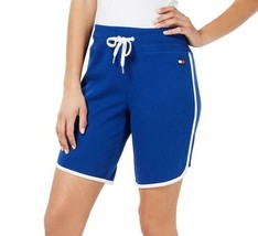 Tommy Hilfiger Womens XS Lapis Blue Contrast Trim Drawstring Sweat Shorts NWT - £12.75 GBP